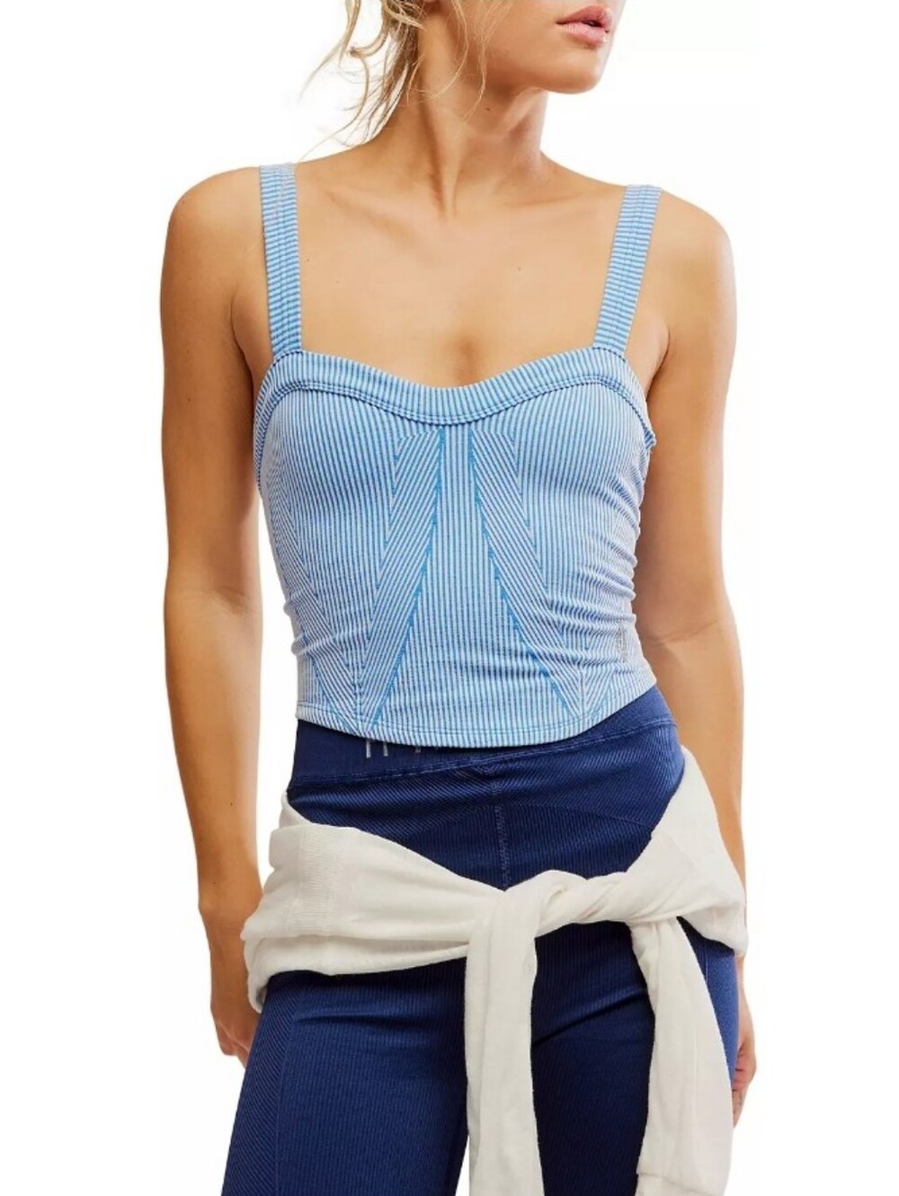 FP Movement Perfectly Plated Cami In Denim Blue Combo, NWT